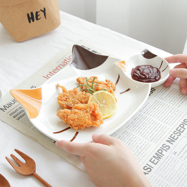 Japanese Cartoon Tableware Cat Ceramic Plate