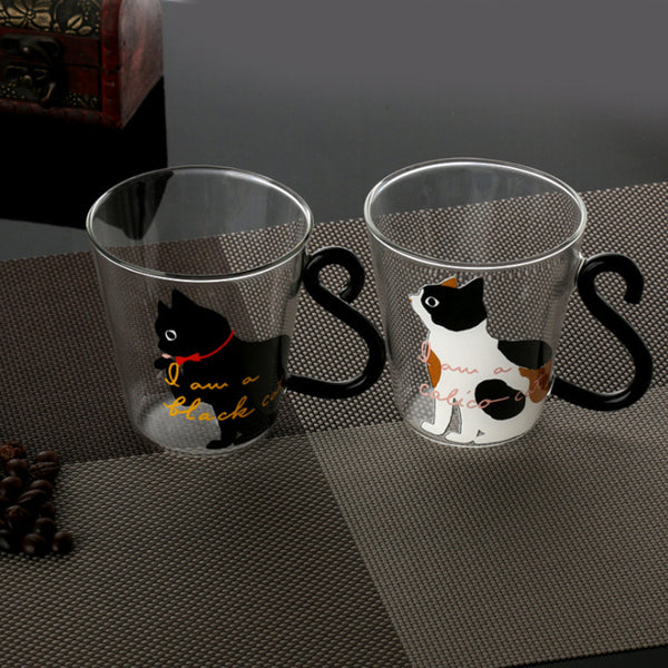 Couple Cup Cute Black Cat White Cat Cup