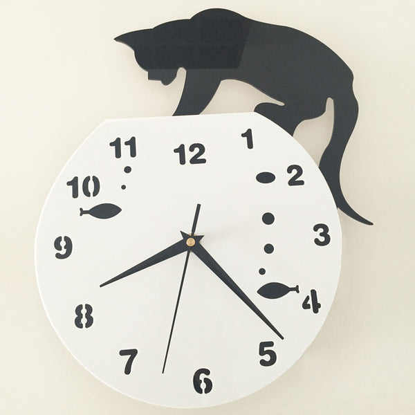 Cat Waterproof Stereo Acrylic Wall Clock