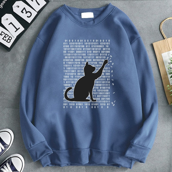 Code And Cat' Programmer Cat Dad Sweatshirt